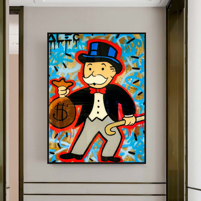 ChandelierDecor - Alec Monopoly Money Bag Canvas Wall Art
