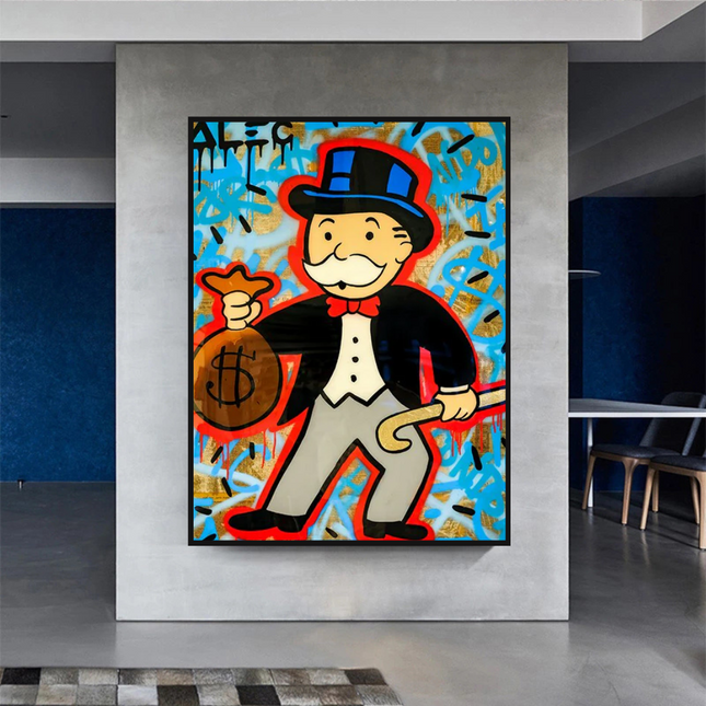 ChandelierDecor - Alec Monopoly Money Bag Canvas Wall Art