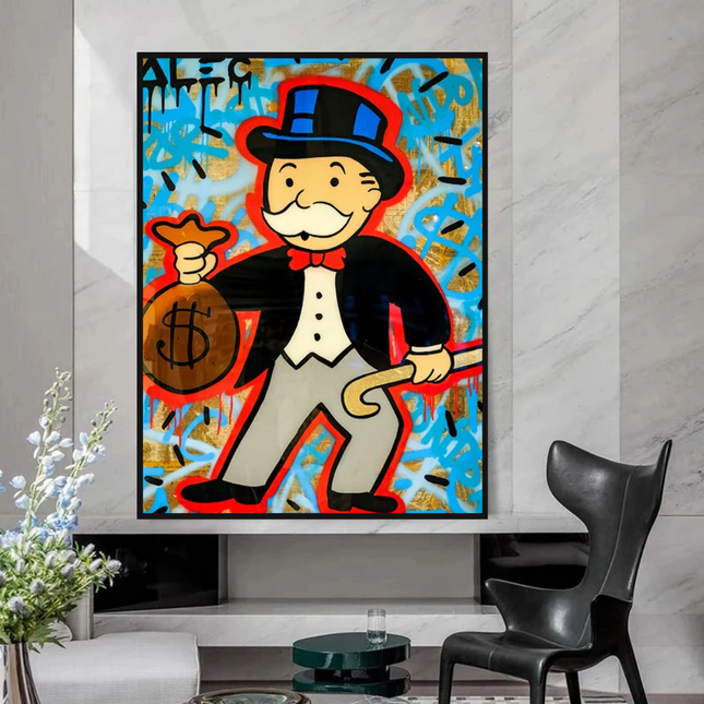 ChandelierDecor - Alec Monopoly Money Bag Canvas Wall Art