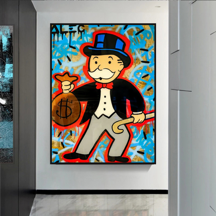 ChandelierDecor - Alec Monopoly Money Bag Canvas Wall Art