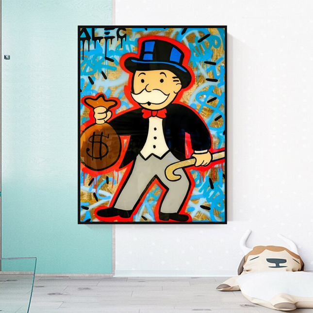ChandelierDecor - Alec Monopoly Money Bag Canvas Wall Art