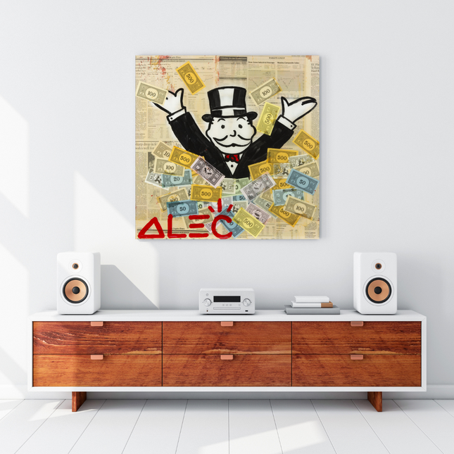 ChandelierDecor - Alec Monopoly Money Man Millionaire Canvas Wall Art