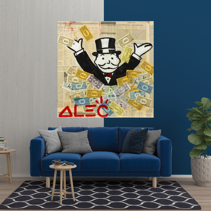 ChandelierDecor - Alec Monopoly Money Man Millionaire Canvas Wall Art