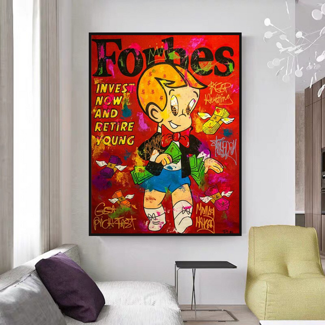 ChandelierDecor - Alec Monopoly Richie Rich Canvas Wall Art - Retire Young