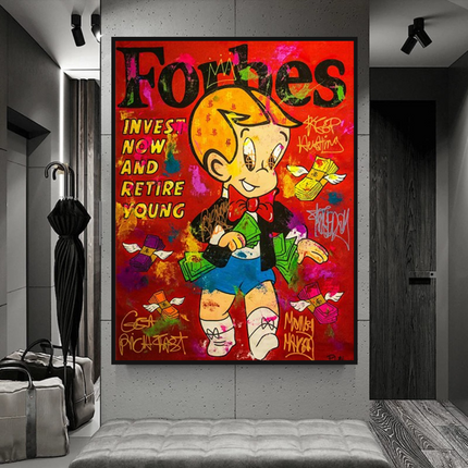 ChandelierDecor - Alec Monopoly Richie Rich Canvas Wall Art - Retire Young