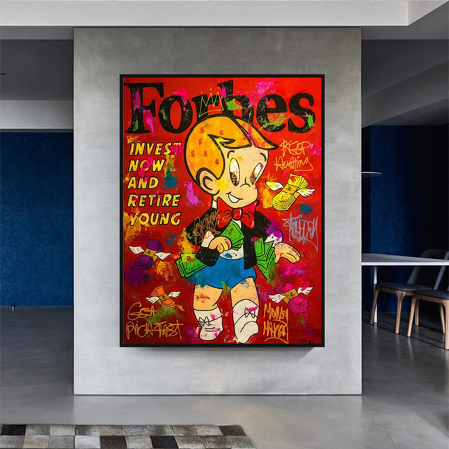 ChandelierDecor - Alec Monopoly Richie Rich Canvas Wall Art - Retire Young