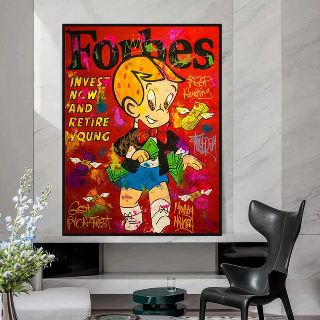 ChandelierDecor - Alec Monopoly Richie Rich Canvas Wall Art - Retire Young