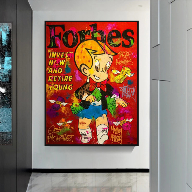 ChandelierDecor - Alec Monopoly Richie Rich Canvas Wall Art - Retire Young