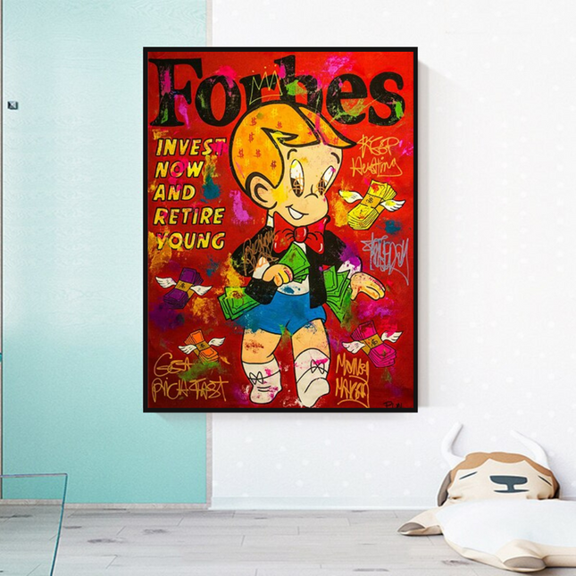 ChandelierDecor - Alec Monopoly Richie Rich Canvas Wall Art - Retire Young