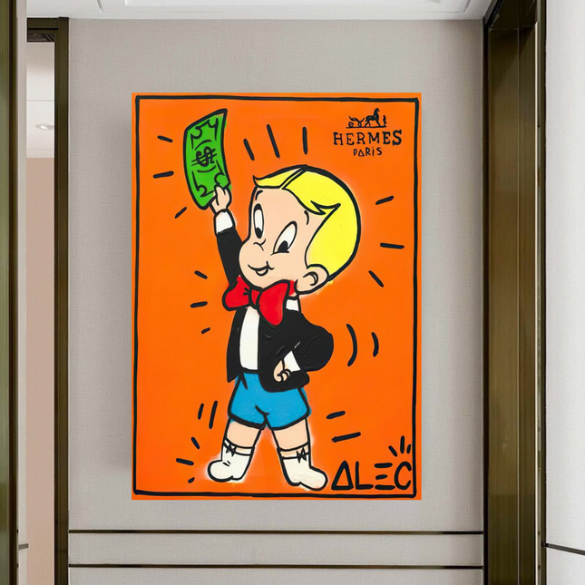 ChandelierDecor - Alec Monopoly Richie Rich Money Man Canvas Wall Art