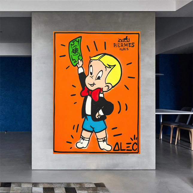 ChandelierDecor - Alec Monopoly Richie Rich Money Man Canvas Wall Art