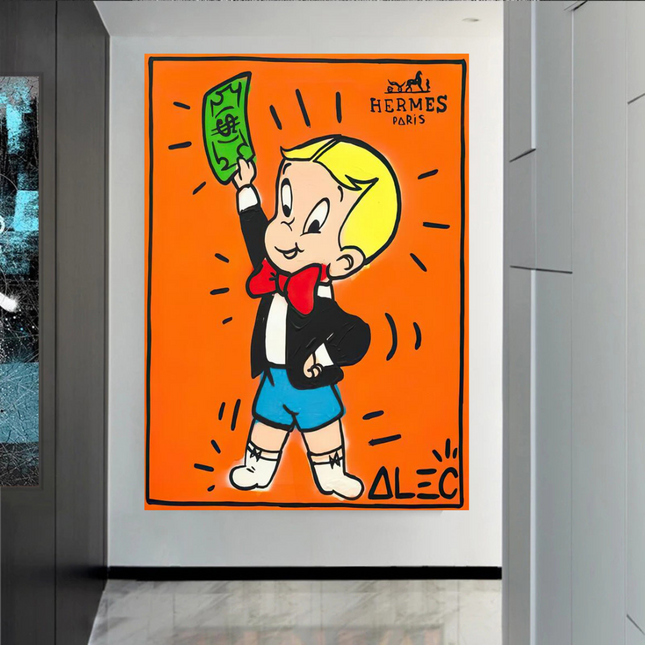 ChandelierDecor - Alec Monopoly Richie Rich Money Man Canvas Wall Art
