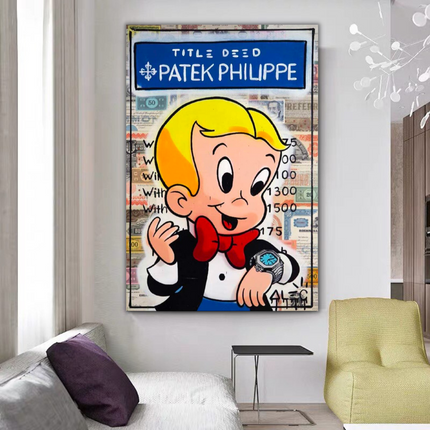ChandelierDecor - Alec Monopoly Title Deed Patek Wall Art: Optimism