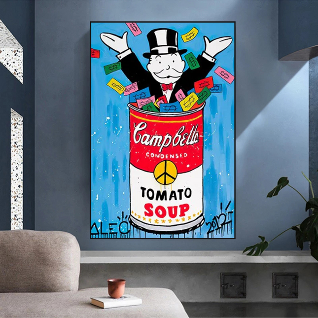 ChandelierDecor - Alec Monopoly Tomato Soup Canvas Wall Art