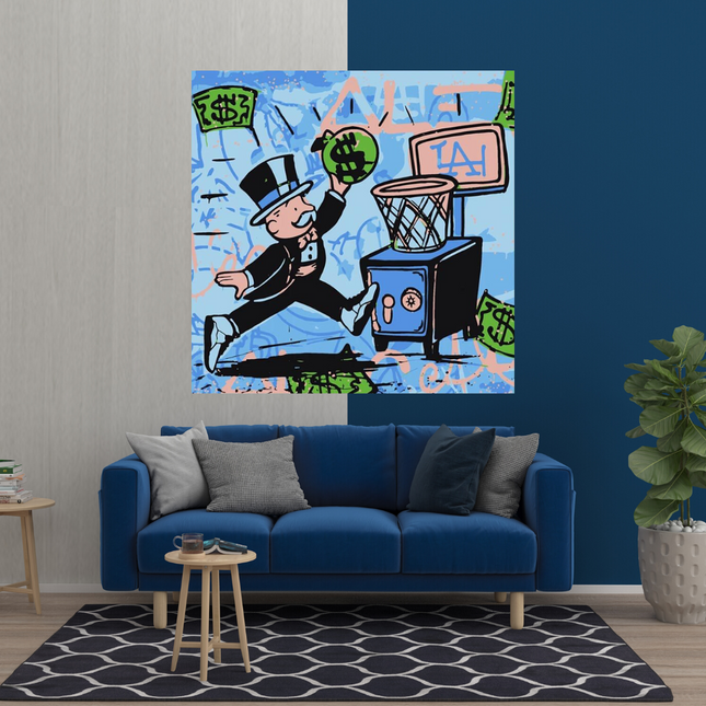 ChandelierDecor - Alec Monopoly Wall Art: Money Bags Basket Goal