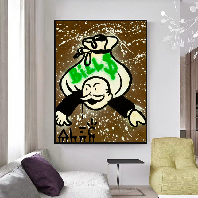 ChandelierDecor - Alec Monopoly Wall Art: Money Bags Bills