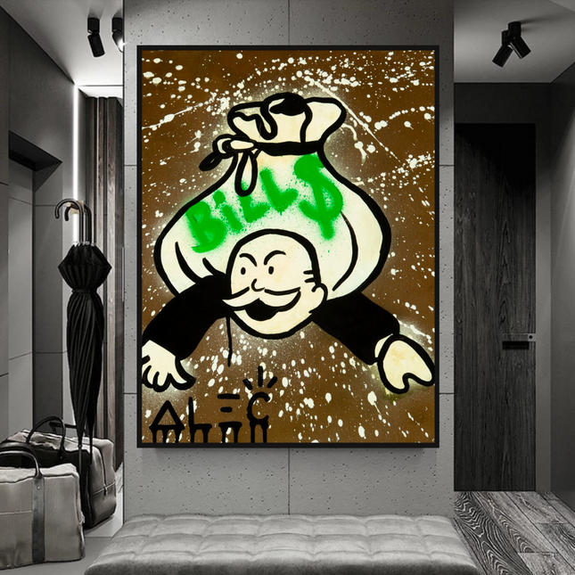 ChandelierDecor - Alec Monopoly Wall Art: Money Bags Bills