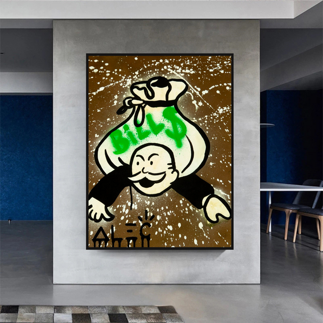 ChandelierDecor - Alec Monopoly Wall Art: Money Bags Bills
