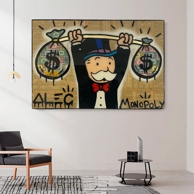 ChandelierDecor - Alec Monopoly Wall Art: Money Bags Power