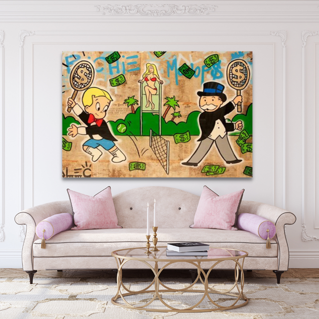ChandelierDecor - Alec Monopoly and Richie Playing Canvas Wall Art
