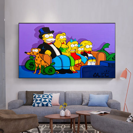 ChandelierDecor - Alec Monopoly and Simpsons HD Canvas Wall Art