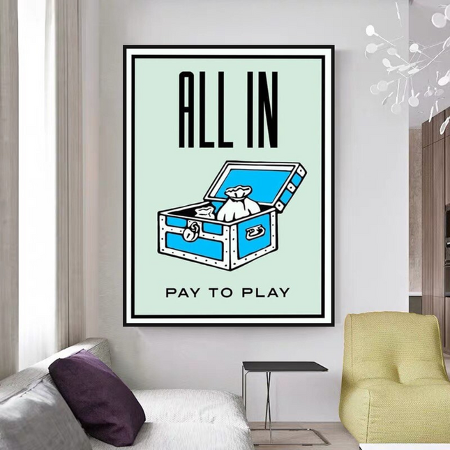 ChandelierDecor - All in Pay to Play Classic Game: Monopoly Wall Art