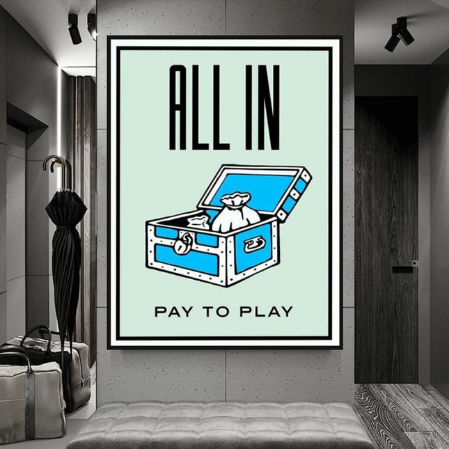 ChandelierDecor - All in Pay to Play Classic Game: Monopoly Wall Art