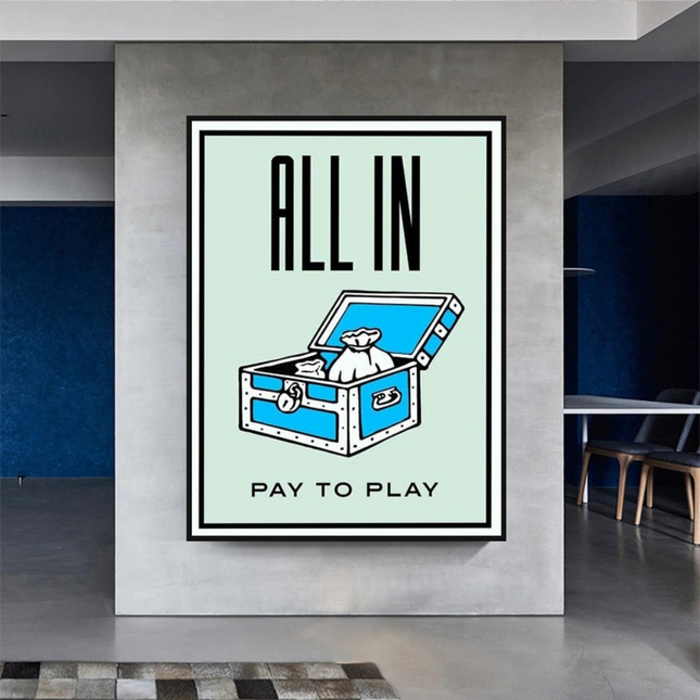 ChandelierDecor - All in Pay to Play Classic Game: Monopoly Wall Art