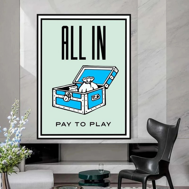 ChandelierDecor - All in Pay to Play Classic Game: Monopoly Wall Art