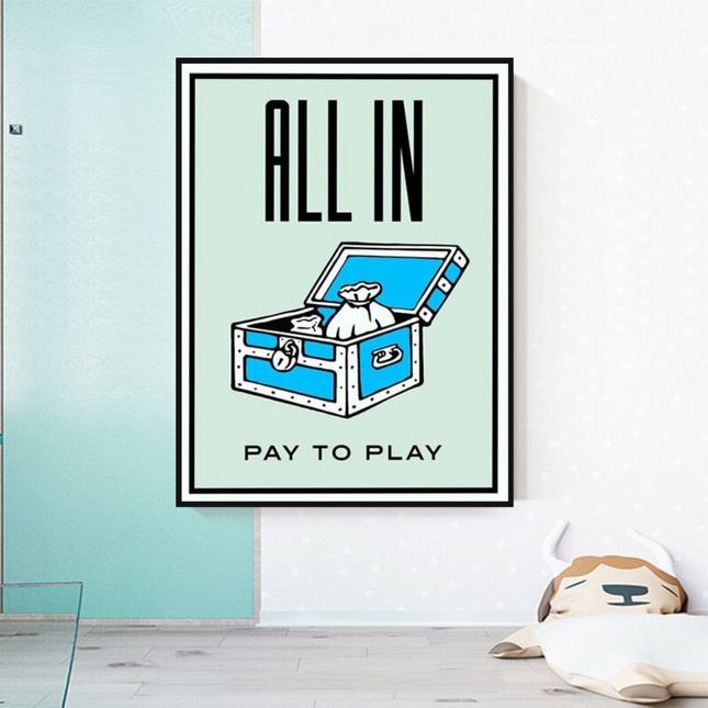ChandelierDecor - All in Pay to Play Classic Game: Monopoly Wall Art