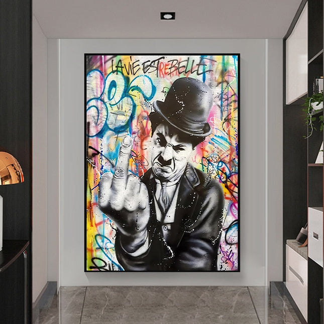 ChandelierDecor - Angry Chaplin Canvas Wall Art