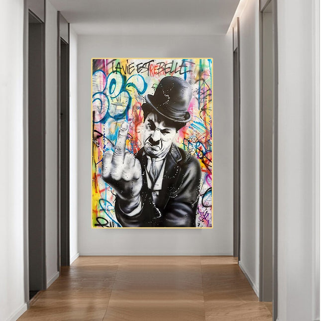 ChandelierDecor - Angry Chaplin Canvas Wall Art
