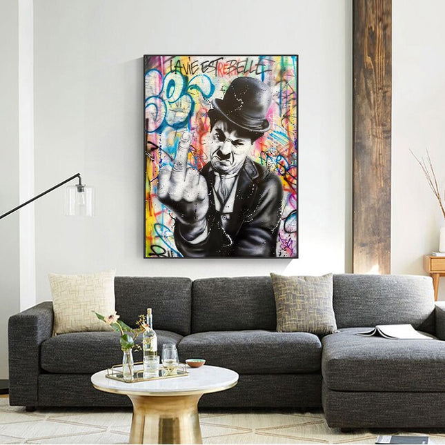 ChandelierDecor - Angry Chaplin Canvas Wall Art