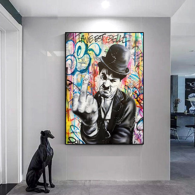 ChandelierDecor - Angry Chaplin Canvas Wall Art