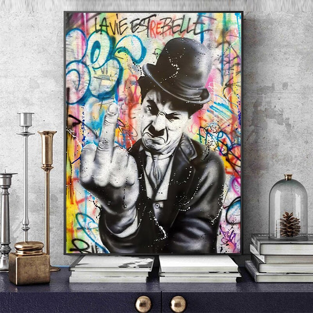 ChandelierDecor - Angry Chaplin Canvas Wall Art