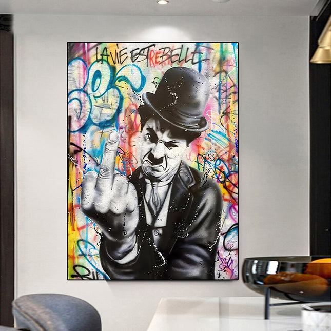 ChandelierDecor - Angry Chaplin Canvas Wall Art
