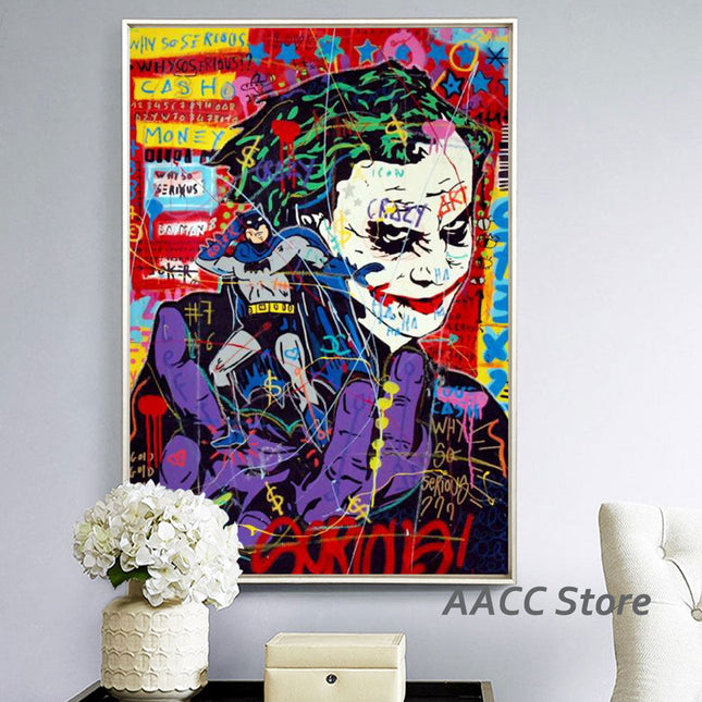 ChandelierDecor - Anime Style Graffiti Art Joker Canvas Wall Art