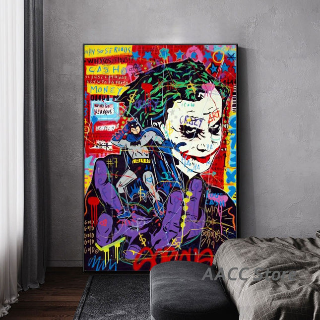 ChandelierDecor - Anime Style Graffiti Art Joker Canvas Wall Art