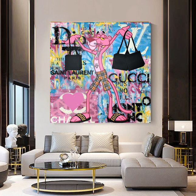 ChandelierDecor - Artistic Cartoon Charm - Pink Panther Poster