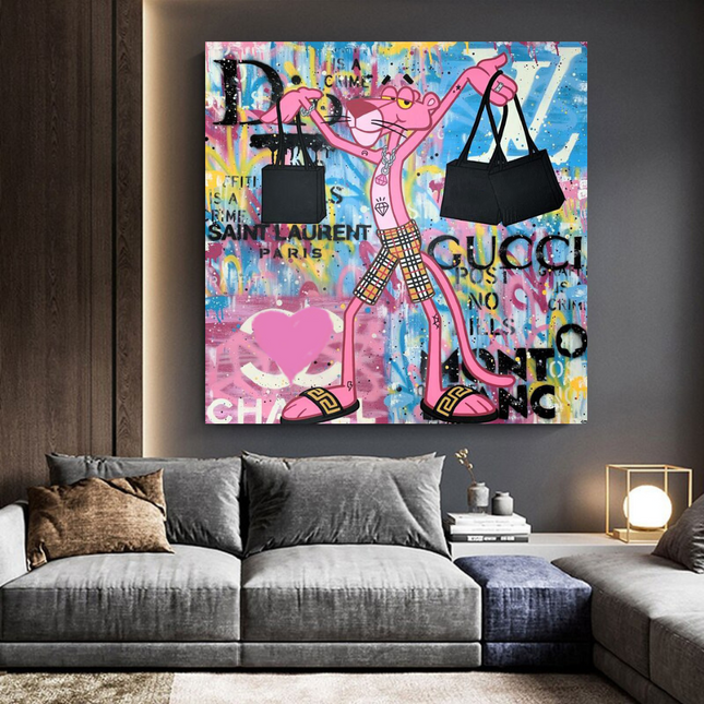 ChandelierDecor - Artistic Cartoon Charm - Pink Panther Poster