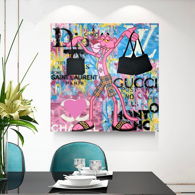 ChandelierDecor - Artistic Cartoon Charm - Pink Panther Poster