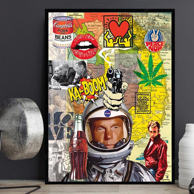 ChandelierDecor - Astronaut Graffiti Wall Art Poster