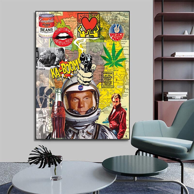 ChandelierDecor - Astronaut Graffiti Wall Art Poster