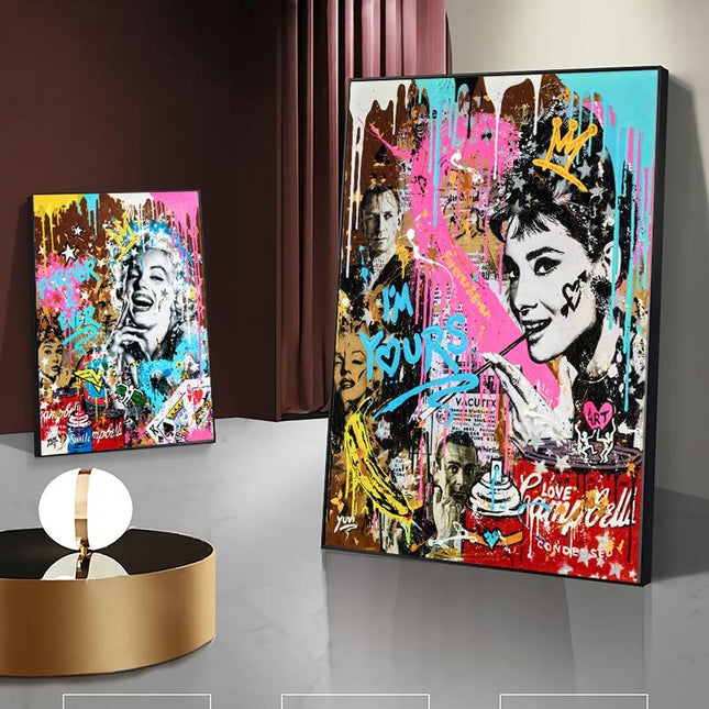 ChandelierDecor - Audrey Hepburn Canvas Wall Art: A Timeless Masterpiece