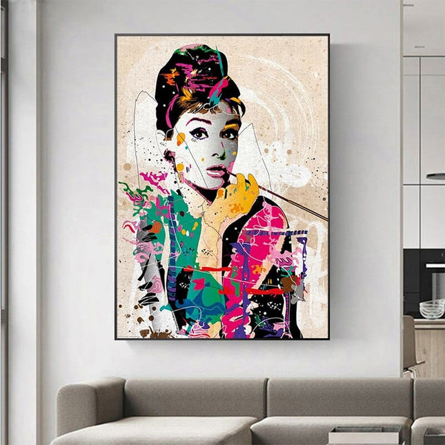 ChandelierDecor - Audrey Hepburn Canvas Wall Art: Captivating and Timeless