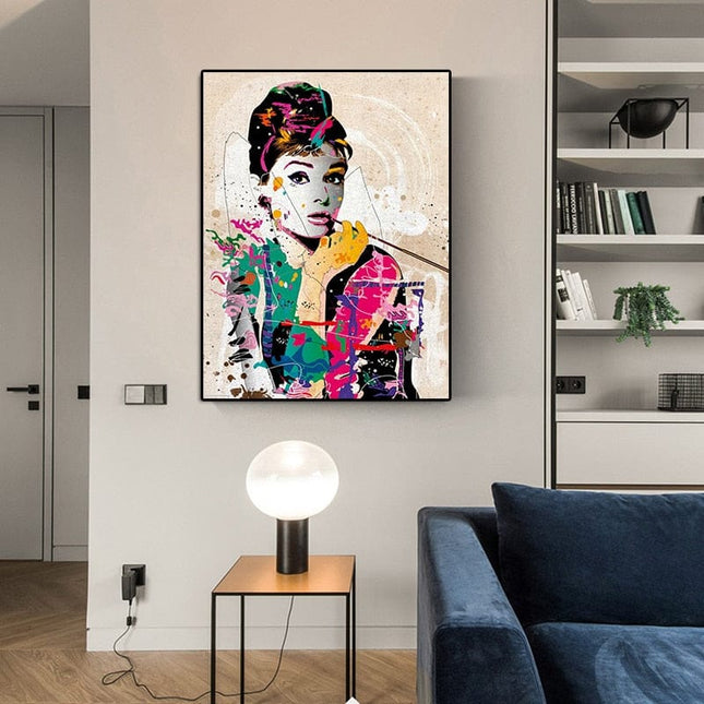 ChandelierDecor - Audrey Hepburn Canvas Wall Art: Captivating and Timeless