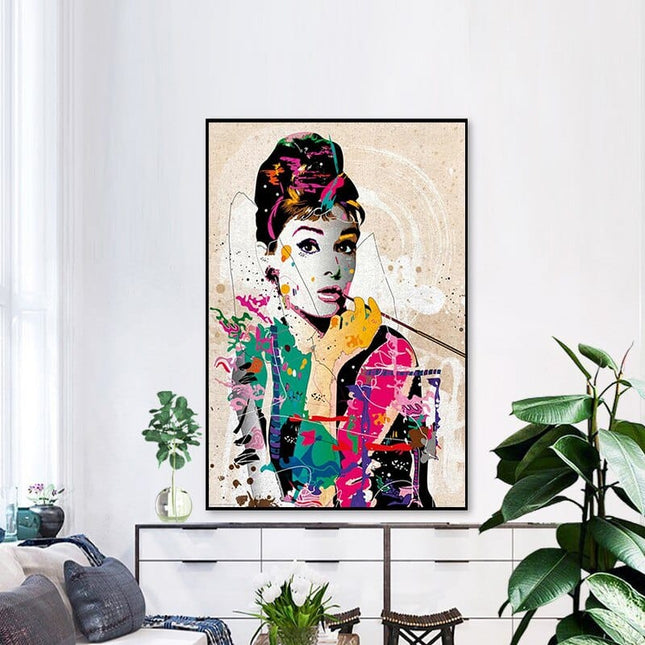 ChandelierDecor - Audrey Hepburn Canvas Wall Art: Captivating and Timeless