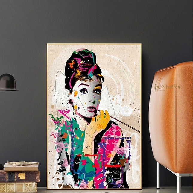 ChandelierDecor - Audrey Hepburn Canvas Wall Art: Captivating and Timeless