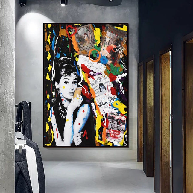 ChandelierDecor - Audrey Hepburn Canvas Wall Art: Classic Decor for Any Space