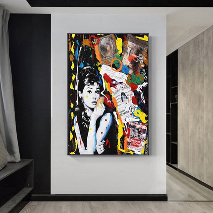ChandelierDecor - Audrey Hepburn Canvas Wall Art: Classic Decor for Any Space